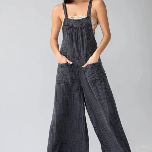 Natural Life Dakota overalls, washed black, size Large - Picture 1 of 5
